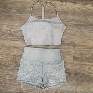 Alosoft Ribbed Crop Calm Tank and Aura Short🤍